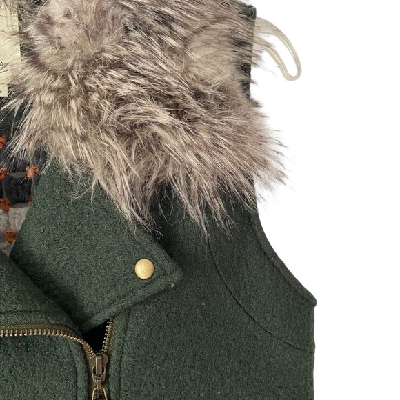 Elevenses Anthropologie Dark Green Salt Creek Vest Crochet Back Granny size XS - Picture 3 of 8